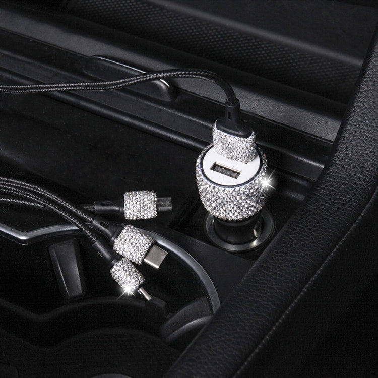 Diamond Car Dual USB Fast Charge Mobile Phone Safety Hammer Charger, Fast