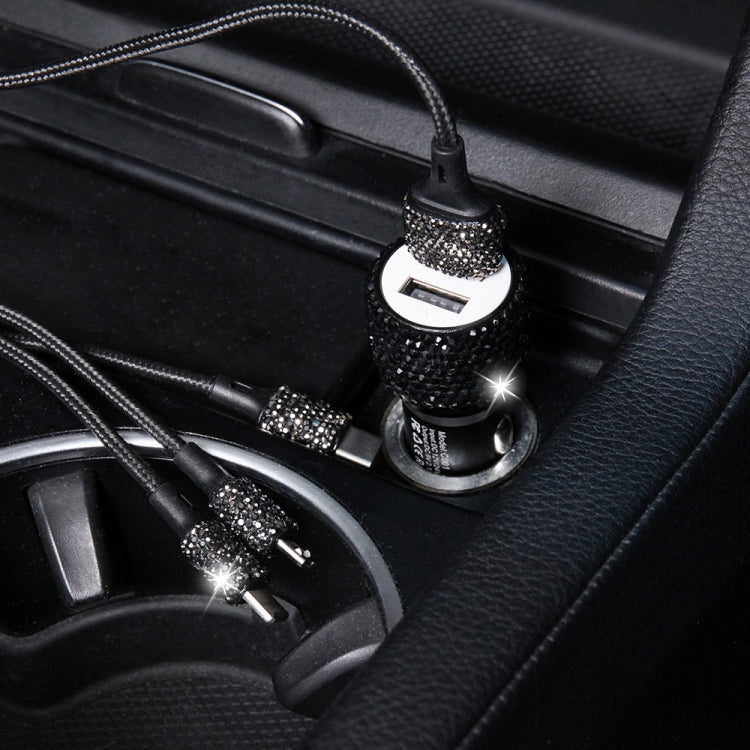 Diamond Car Dual USB Fast Charge Mobile Phone Safety Hammer Charger