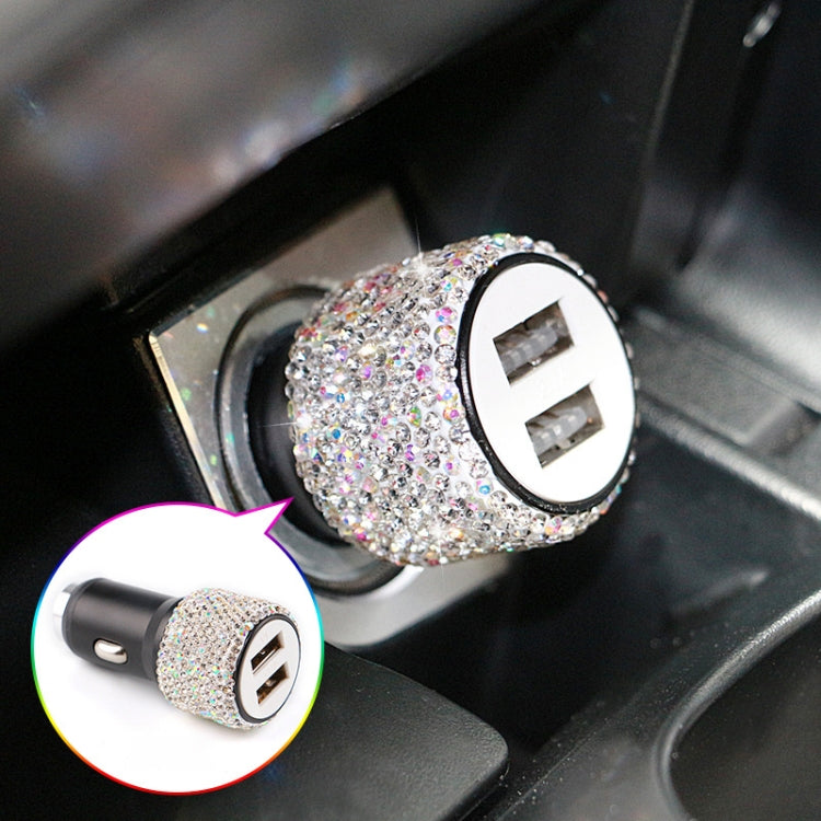 Diamond Car Dual USB Fast Charge Mobile Phone Safety Hammer Charger, Fast