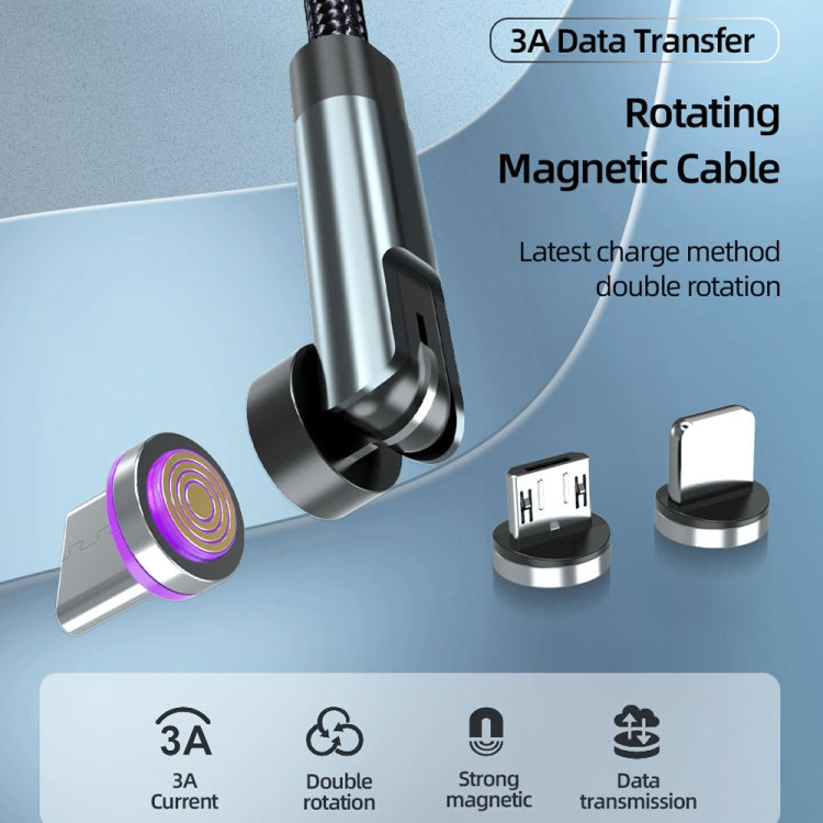 CC57 540 Degrees Rotary Magnetic Fast Charging Data Cable, 1m + 8 Pin + Type-C/USB-C + Micro USB + Red, 1m + Type-C/USB-C + Micro USB + Black, 2m + Type-C/USB-C + Micro USB + Red, 2m + Type-C/USB-C + Micro USB + Black