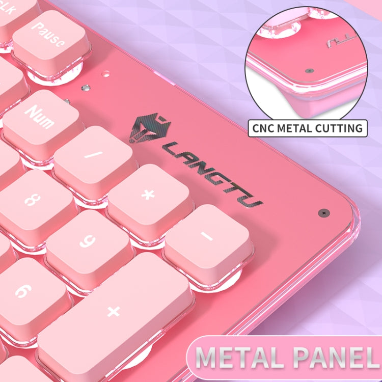 LANGTU LT600 Silent Office Punk Keycap Wireless Keyboard Mouse Set, LT600 Pink, LT600 Black, LT600 Silver