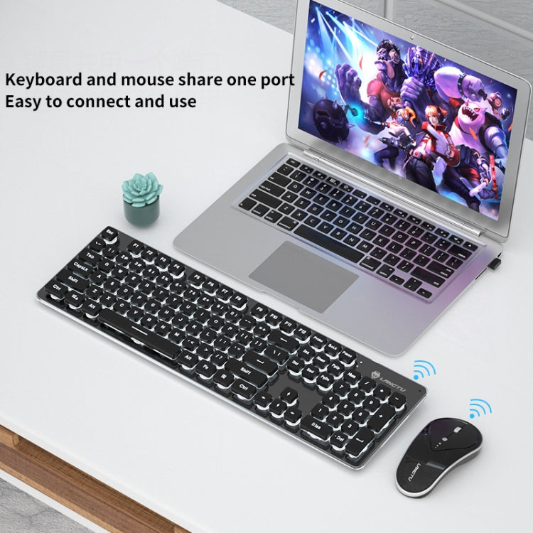 LANGTU LT600 Silent Office Punk Keycap Wireless Keyboard Mouse Set, LT600 Pink, LT600 Black, LT600 Silver