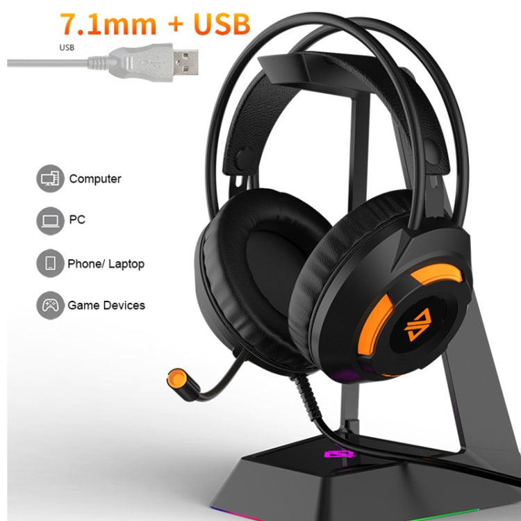 Ajazz AX120 7.1-channel Computer Head-mounted Gaming Headset Listening and Distinguishing Position Super Bass with Microphone, 7.1 Channel