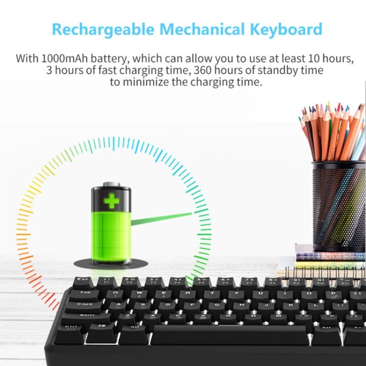 Ajazz K680T Mini USB Wired Dual-mode Charging 68-keys Laptop Bluetooth Mechanical Keyboard, Cable Length: 1.6m, Green Shaft, Black Shaft, Tea Shaft, Red Shaft