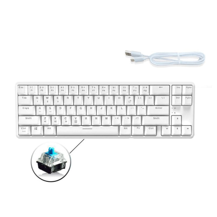 Ajazz K680T Mini USB Wired Dual-mode Charging 68-keys Laptop Bluetooth Mechanical Keyboard, Cable Length: 1.6m, Green Shaft, Black Shaft, Tea Shaft, Red Shaft