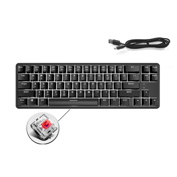 Ajazz K680T Mini USB Wired Dual-mode Charging 68-keys Laptop Bluetooth Mechanical Keyboard, Cable Length: 1.6m, Green Shaft, Black Shaft, Tea Shaft, Red Shaft