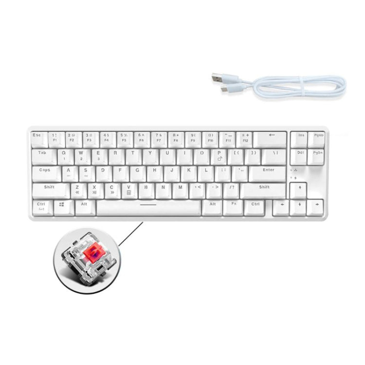 Ajazz K680T Mini USB Wired Dual-mode Charging 68-keys Laptop Bluetooth Mechanical Keyboard, Cable Length: 1.6m, Green Shaft, Black Shaft, Tea Shaft, Red Shaft