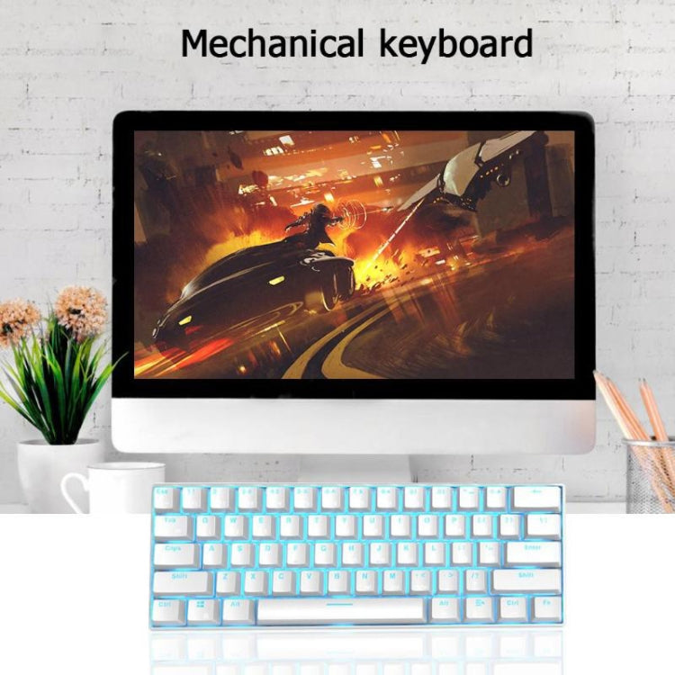 RK61 61 Keys Bluetooth / Wireless Dual Modes Tablet Mobile Gaming Mechanical Keyboard, Cable Length: 1.5m, Green Shaft, Red Shaft, Tea Shaft