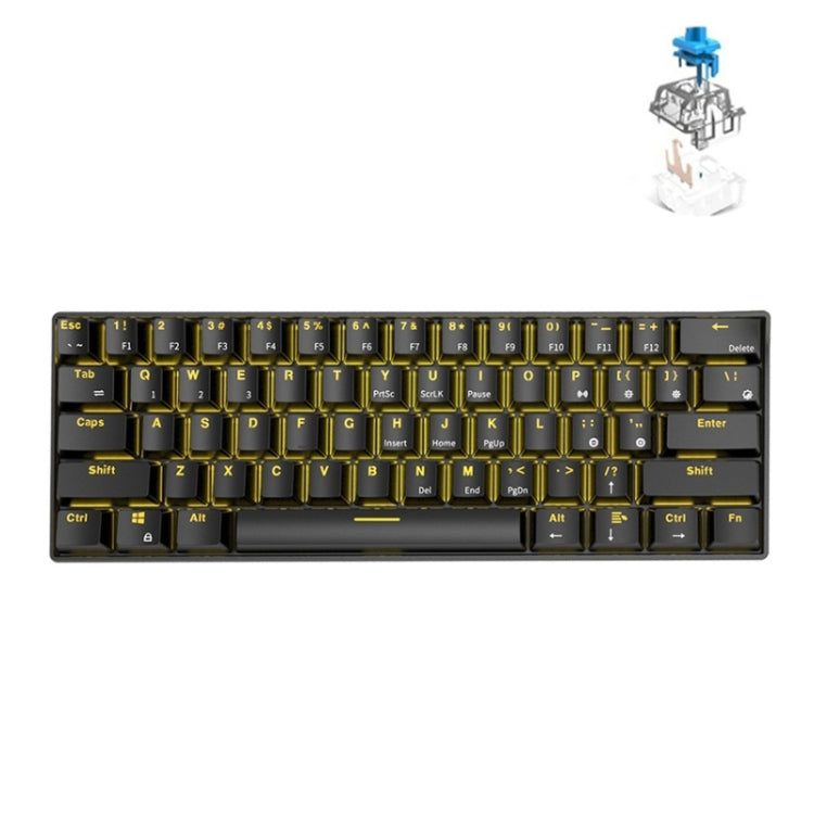 RK61 61 Keys Bluetooth / Wireless Dual Modes Tablet Mobile Gaming Mechanical Keyboard, Cable Length: 1.5m, Green Shaft, Red Shaft, Tea Shaft