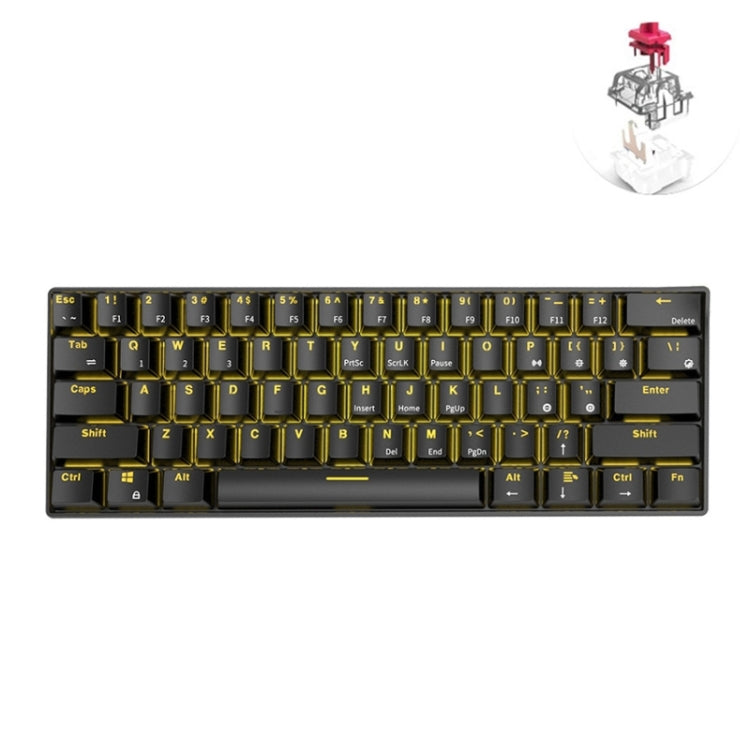 RK61 61 Keys Bluetooth / Wireless Dual Modes Tablet Mobile Gaming Mechanical Keyboard, Cable Length: 1.5m, Green Shaft, Red Shaft, Tea Shaft