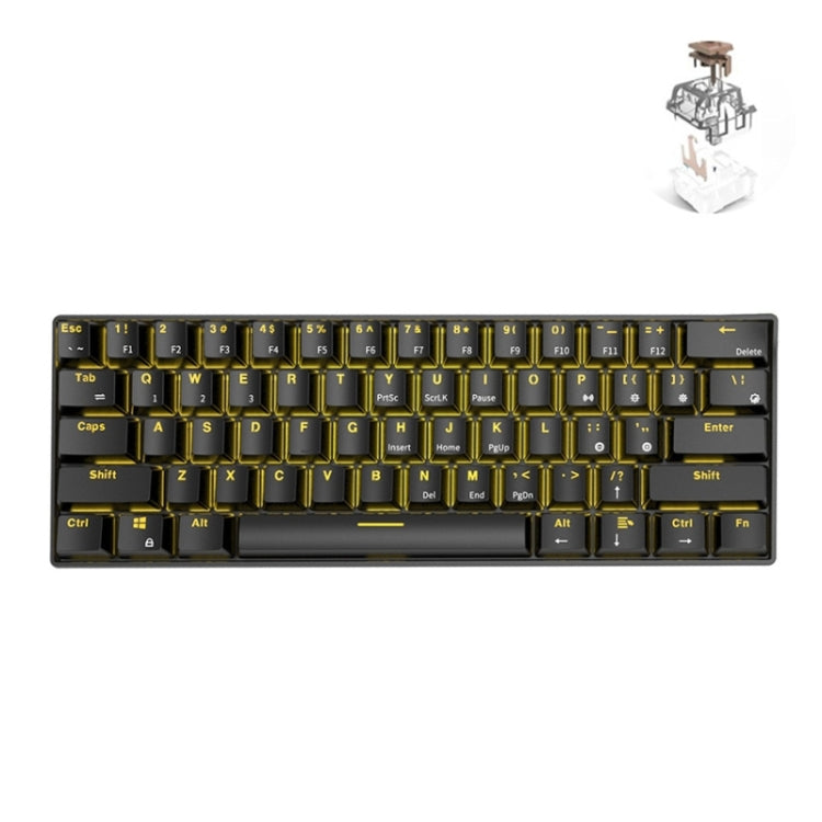 RK61 61 Keys Bluetooth / Wireless Dual Modes Tablet Mobile Gaming Mechanical Keyboard, Cable Length: 1.5m, Green Shaft, Red Shaft, Tea Shaft