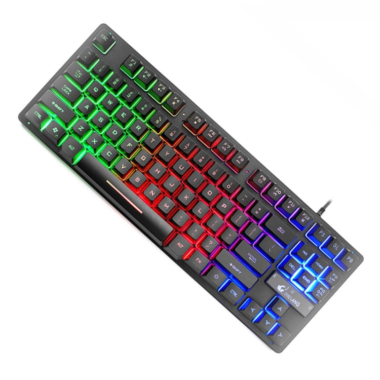 ZIYOULANG K16 87 Keys Colorful Mixed Light Gaming Notebook Manipulator Keyboard, Cable Length: 1.5m, K16