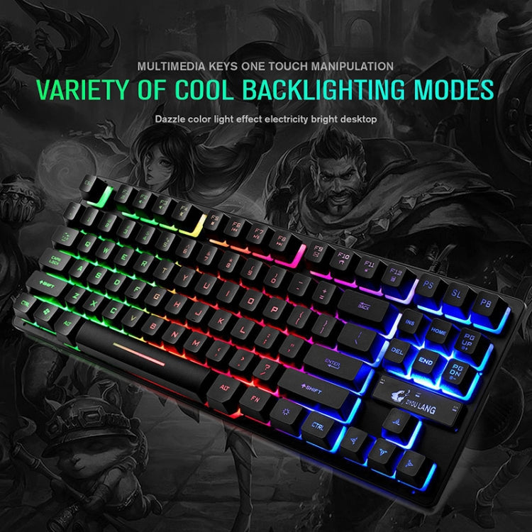 ZIYOULANG K16 87 Keys Colorful Mixed Light Gaming Notebook Manipulator Keyboard, Cable Length: 1.5m, K16