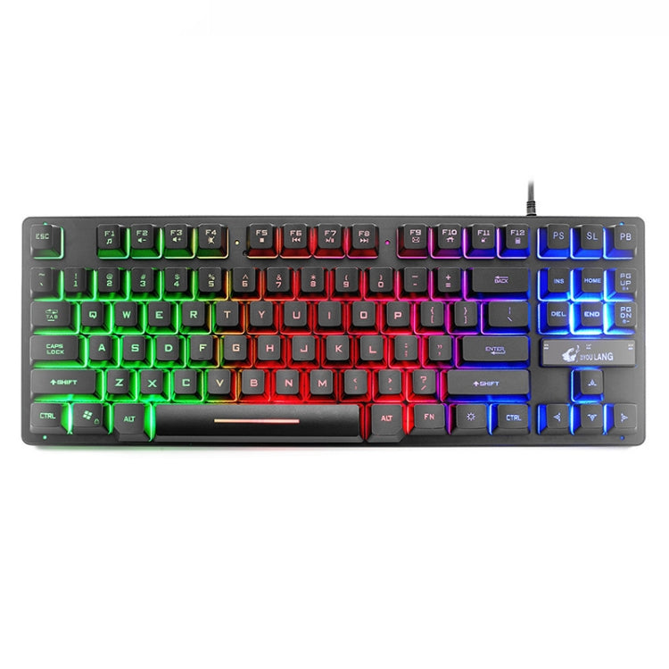 ZIYOULANG K16 87 Keys Colorful Mixed Light Gaming Notebook Manipulator Keyboard, Cable Length: 1.5m, K16