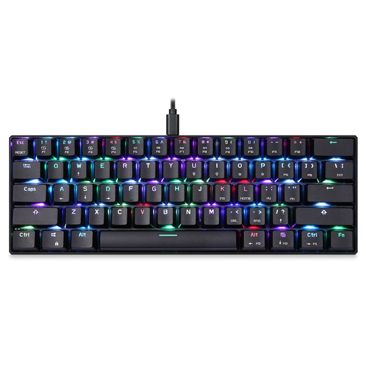 MOTOSPEED CK61 61 Keys  Wired Mechanical Keyboard RGB Backlight with 14 Lighting Effects, Cable Length: 1.5m, BOX Shaft, Green Shaft, Red Shaft