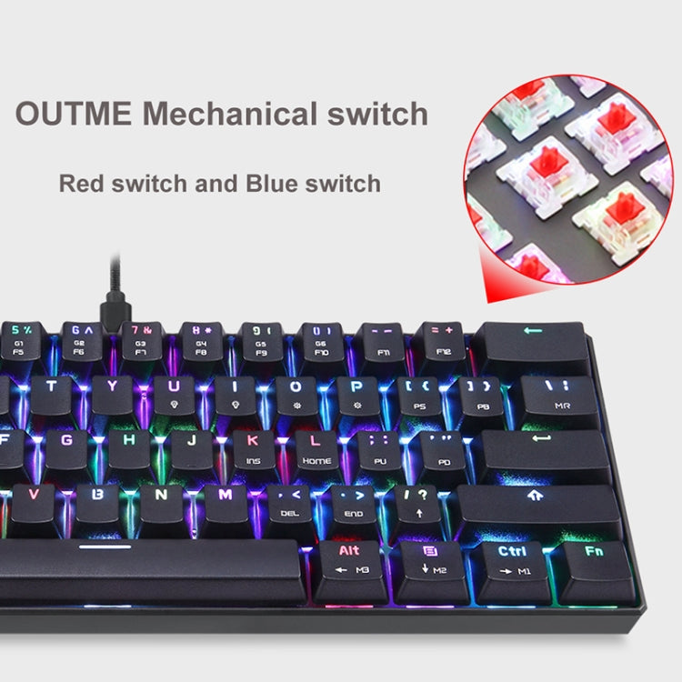 MOTOSPEED CK61 61 Keys  Wired Mechanical Keyboard RGB Backlight with 14 Lighting Effects, Cable Length: 1.5m, BOX Shaft, Green Shaft, Red Shaft