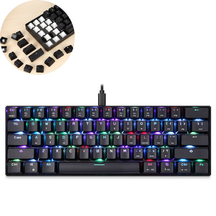 MOTOSPEED CK61 61 Keys  Wired Mechanical Keyboard RGB Backlight with 14 Lighting Effects, Cable Length: 1.5m, BOX Shaft, Green Shaft, Red Shaft