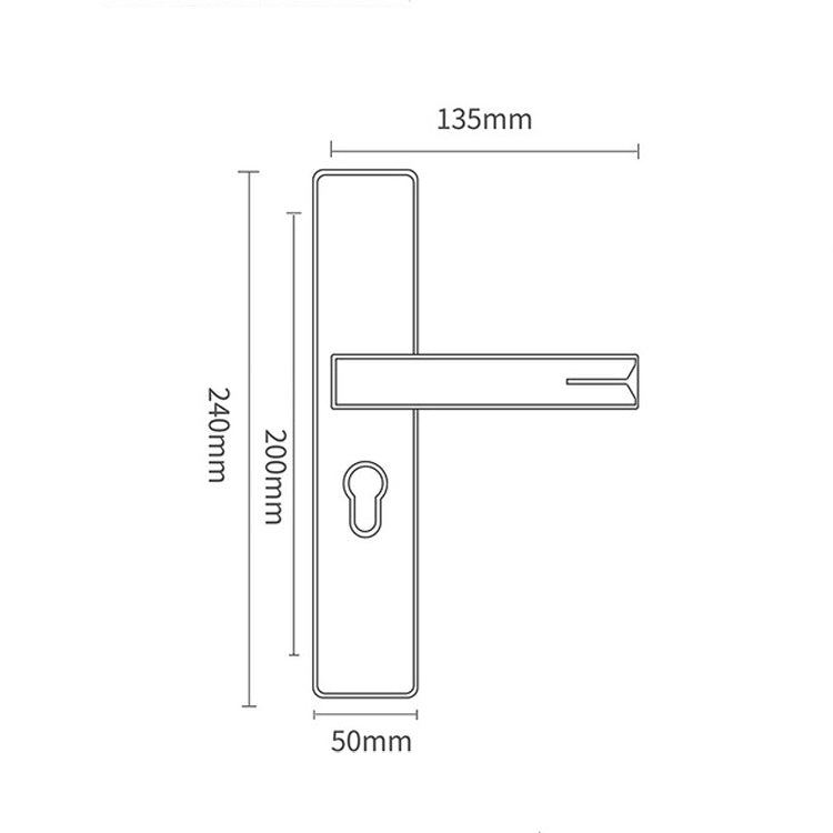 Mute Strong Magnetic Aluminum Alloy Interior Door Lock Door Bedroom Hardware Handle Lock, Black Gold Small 50 Lock Body, Black Gold Large 50 Lock Body, Black Silver Small 50 Lock Body, Black Silver Large 50 Lock Body