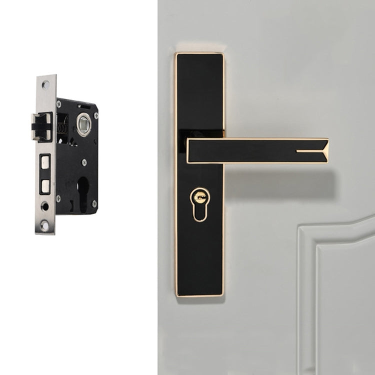 Mute Strong Magnetic Aluminum Alloy Interior Door Lock Door Bedroom Hardware Handle Lock, Black Gold Small 50 Lock Body, Black Gold Large 50 Lock Body, Black Silver Small 50 Lock Body, Black Silver Large 50 Lock Body