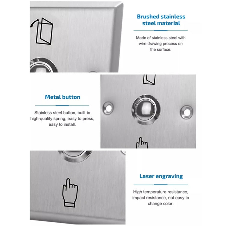 S86 Stainless Steel Exit Button 86 Metal Access Control Switch