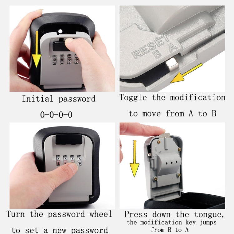 Wall-Mounted Key Code Box Construction Site Home Decoration Four-Digit Code Lock Key Box