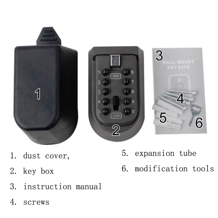 KS-004 Combination Lock Key Box Alloy Button Wall-Mounted Shield-Shaped Combination Box