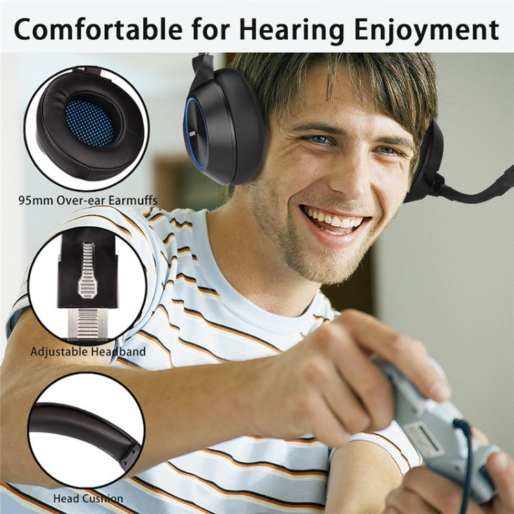 NUBWO N11 Gaming Subwoofer Headphone with Mic, Single 3.5mm, Single USB