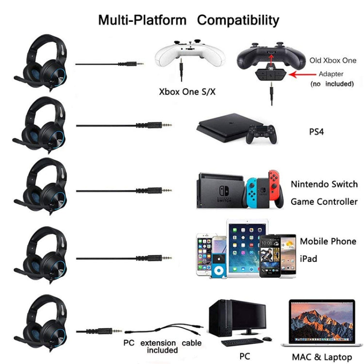 NUBWO N11 Gaming Subwoofer Headphone with Mic, Single 3.5mm, Single USB