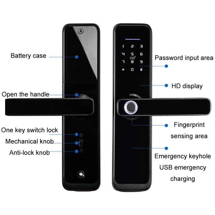 Smart Wifi Anti-Theft Fingerprint Password Lock Mobile Phone Remote Control Electronic Door Lock Magnetic Card Lock, SM-SL608 Semi-automatic Black, SM-SL708 Semi-automatic Black, SM-SL808 Automatic Black, SM-SL808 Automatic Bronze