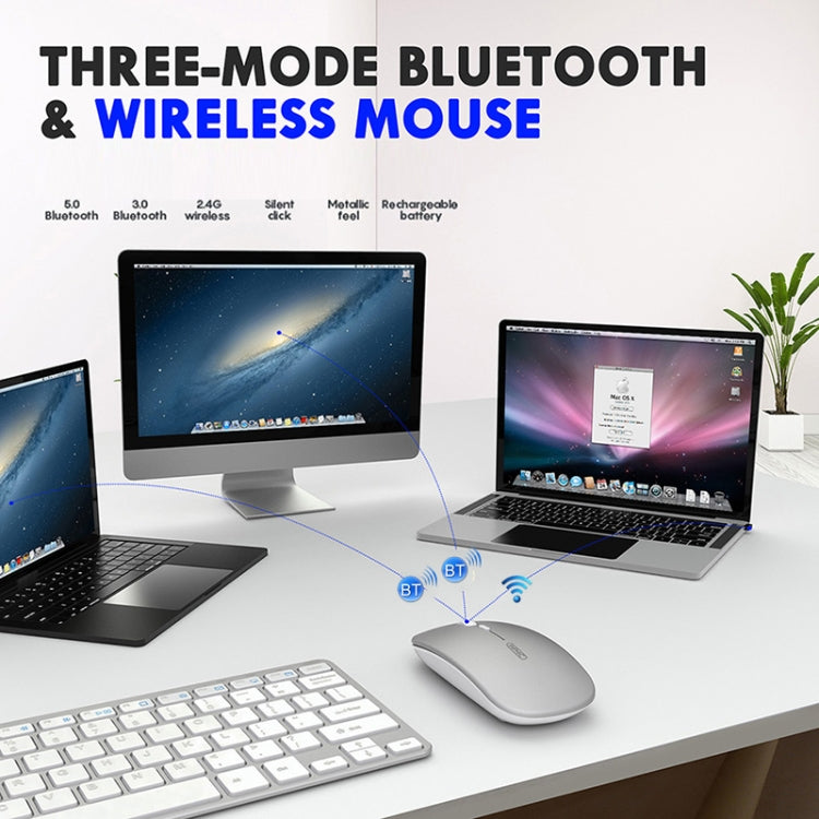 Inphic PM1 Office Mute Wireless Laptop Mouse, Matte, Battery Display, Bluetooth