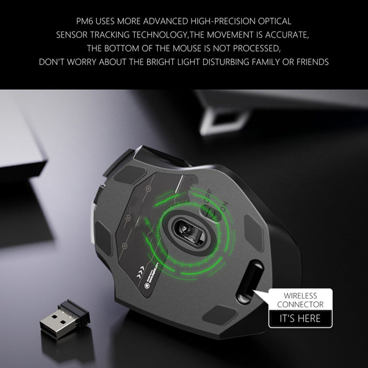 Inphic A1 6 Keys 1000/1200/1600 DPI Home Gaming Wireless Mechanical Mouse, Colour: Gray Wireless+Bluetooth 4.0+Bluetooth 5.0, Black Wireless Charging Silent Version, Gray Wireless Charging Silent Version, Red Wireless Charging Silent Version