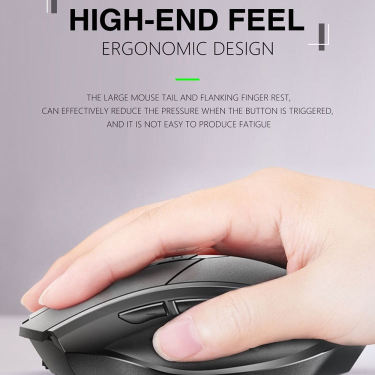 Inphic A1 6 Keys 1000/1200/1600 DPI Home Gaming Wireless Mechanical Mouse, Colour: Gray Wireless+Bluetooth 4.0+Bluetooth 5.0, Black Wireless Charging Silent Version, Gray Wireless Charging Silent Version, Red Wireless Charging Silent Version