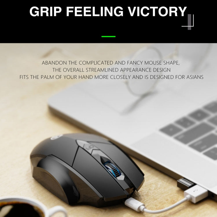 Inphic A1 6 Keys 1000/1200/1600 DPI Home Gaming Wireless Mechanical Mouse, Colour: Gray Wireless+Bluetooth 4.0+Bluetooth 5.0, Black Wireless Charging Silent Version, Gray Wireless Charging Silent Version, Red Wireless Charging Silent Version