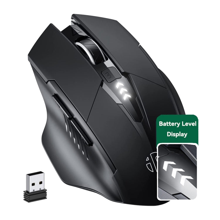 Inphic A1 6 Keys 1000/1200/1600 DPI Home Gaming Wireless Mechanical Mouse, Colour: Gray Wireless+Bluetooth 4.0+Bluetooth 5.0, Black Wireless Charging Silent Version, Gray Wireless Charging Silent Version, Red Wireless Charging Silent Version