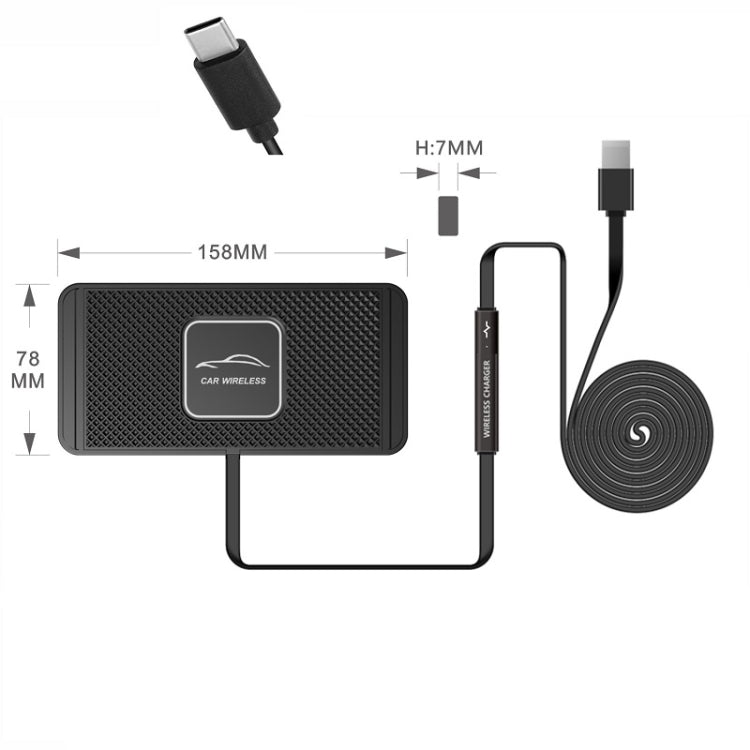 C1 15W TYPEC Interface Car Anti-slip Mat Wireless Charger, C1 1m, C1 30cm