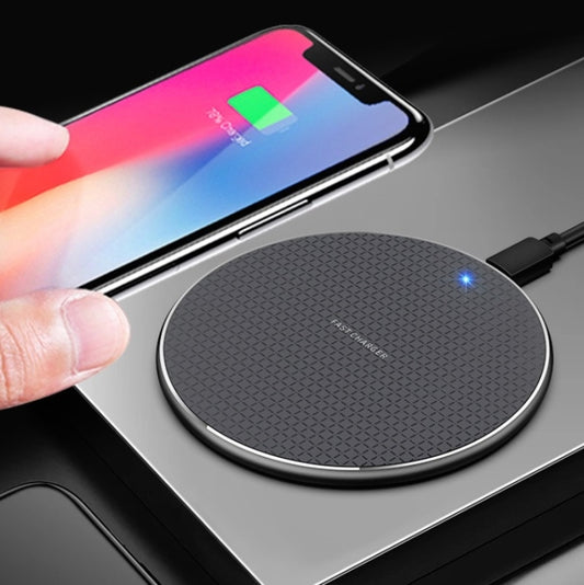 K8 10W Universal Aluminum Alloy Mobile Phone Wireless Charger, with 1m Cable, with 50cm Cable