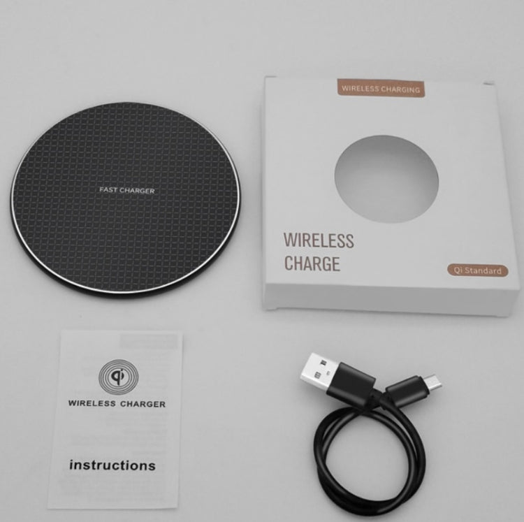 K8 10W Universal Aluminum Alloy Mobile Phone Wireless Charger, with 1m Cable, with 50cm Cable