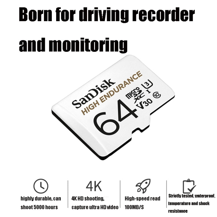 SanDisk U3 Driving Recorder Monitors High-Speed SD Card Mobile Phone TF Card Memory Card, 32GB, 64GB, 128GB, 256GB