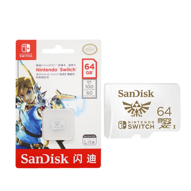 SanDisk SDSQXAO TF Card Micro SD Memory Card for Nintendo Switch Game Console, 64GB White, 128GB Red, 256GB Gold