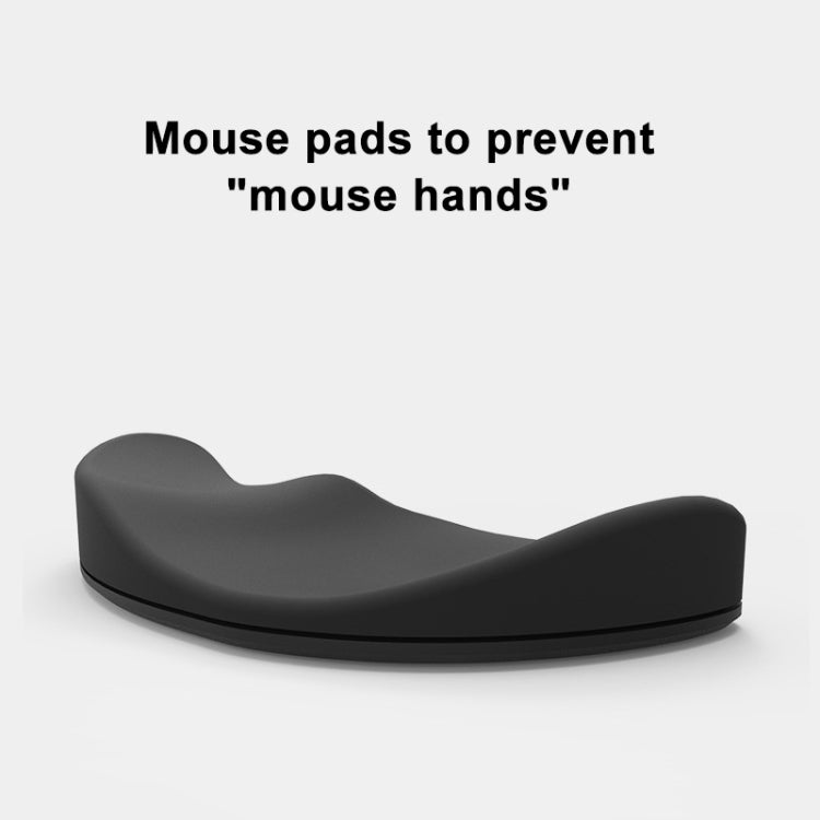 Silicone Wrist Support Mouse Pad Mobile Palm Rest Office Hand Rest Right Hand Version, Black Right Hand