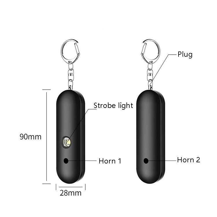 AF-2001 130dB Personal Alarm Waterproof Keychain Double Speaker High Scorpion Anti-Wolf Alarm, Black, White, Blue, Rose Gold