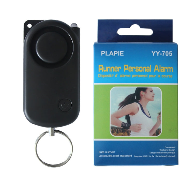 PLAPIE YY-705 120dB Outdoor Sports Runner Personal Alarm, Black+Conventional Wristband, White+Conventional Wristband, Electric Plating+Conventional Wristband