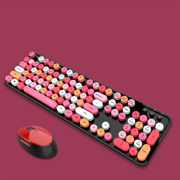 Mofii Sweet Wireless Keyboard And Mouse Set Girls Punk Keyboard Office Set, Lipstick Mixed Version, Pink Mixed Version, Green Mixed Version, Blue Mixed Version, Black Ordinary Version, White Ordinary Version, White Green Ordinary Version