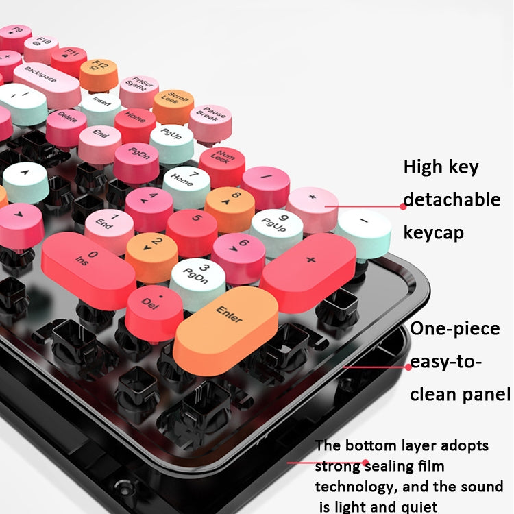 Mofii Sweet Wireless Keyboard And Mouse Set Girls Punk Keyboard Office Set, Green Mixed Version