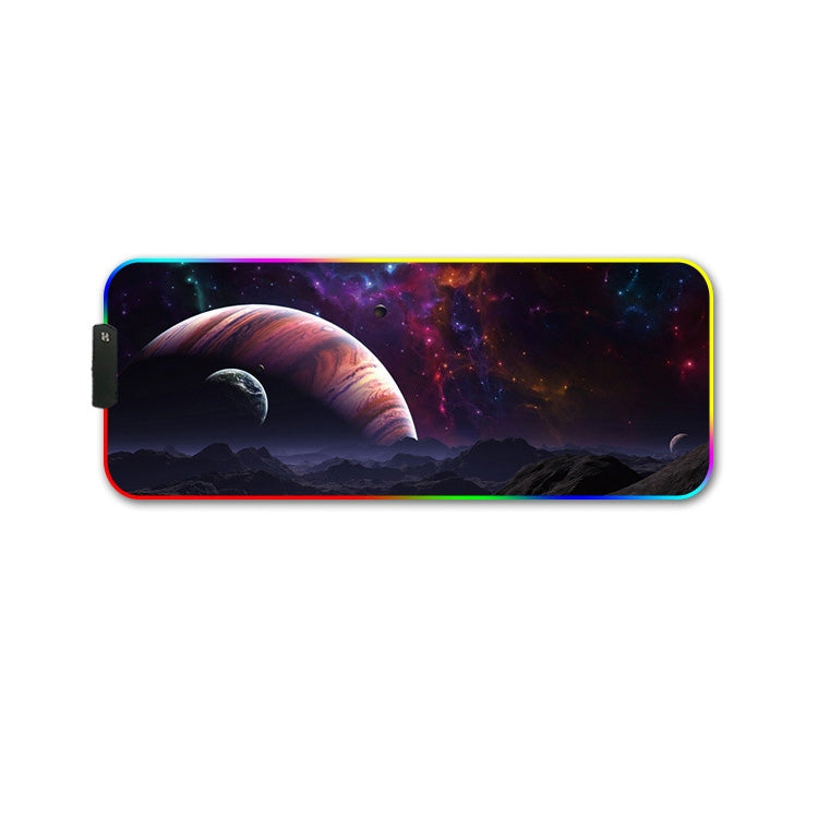 F-01 Rubber Thermal Transfer RGB Luminous Non-Slip Mouse Pad, 250x350x3mm, 250x350x4mm, 260x390x3mm