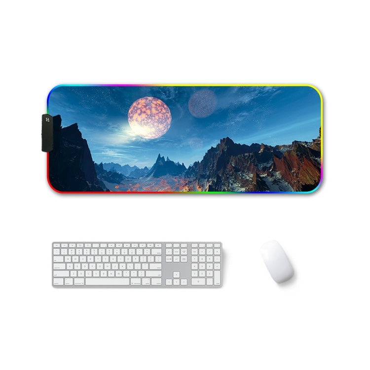 F-01 Rubber Thermal Transfer RGB Luminous Non-Slip Mouse Pad, 250x350x3mm, 250x350x4mm, 260x390x3mm