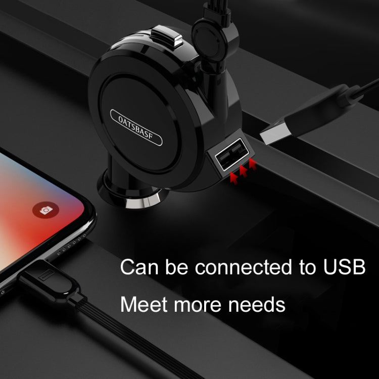 Oatsbasf 3 in 1 Multifunctional Car Charger Data Cable, 1M（Red）