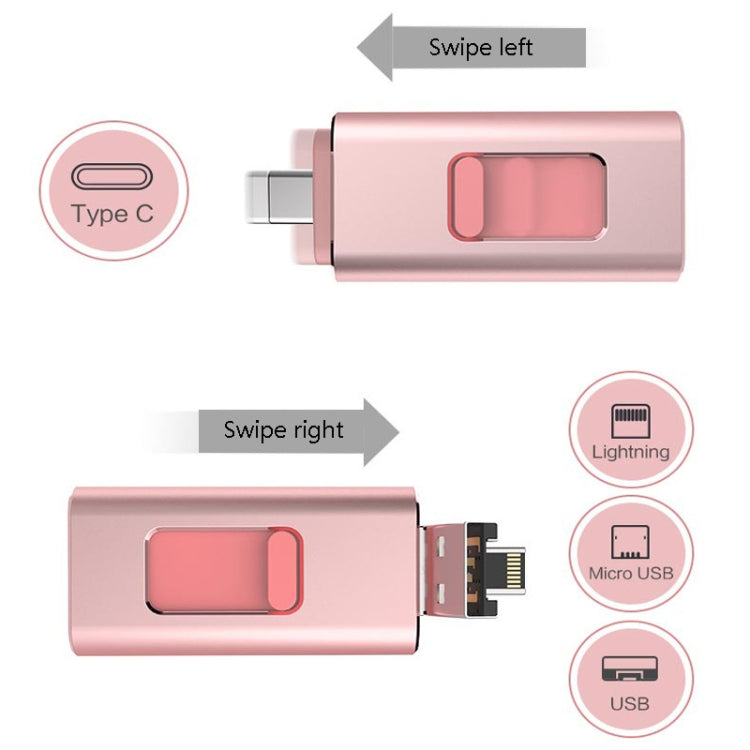 SH02 USB 3.0 + 8 Pin + Mirco USB + Type-C 4 In 1 Mobile Computer U-Disk With OTG Function, 16GB, 32GB, 64GB, 128GB, 256GB