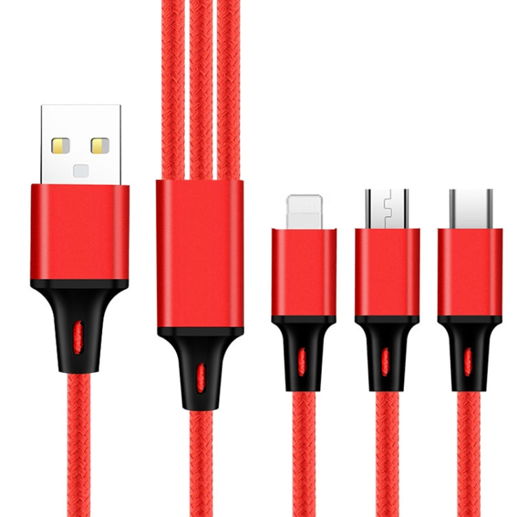 2 PCS ZZ034 USB To 8 Pin + USB-C / Type-C + Micro USB 3 In 1 Fast Charging Cable, Style:, 5A Super Fast-Black, 5A Super Fast-Red, Silicone-Green, Silicone-Red, Silicone-Yellow, Silicone-Purple, Mini-Silver, Mini-Red, Mini-Blue, Mini-Black, Retractable-Red