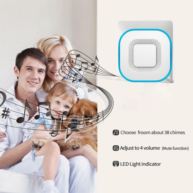 CACAZI V028F 1 For 3 Wireless Music Doorbell without Battery, US Plug, EU Plug, UK Plug